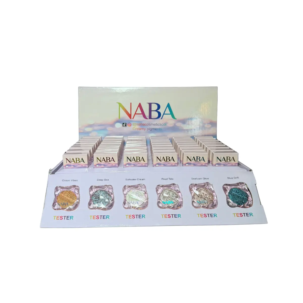 NABA Pigment Eyeshadow 48-Mega Pack Creamy Shadow Iridescent Shine