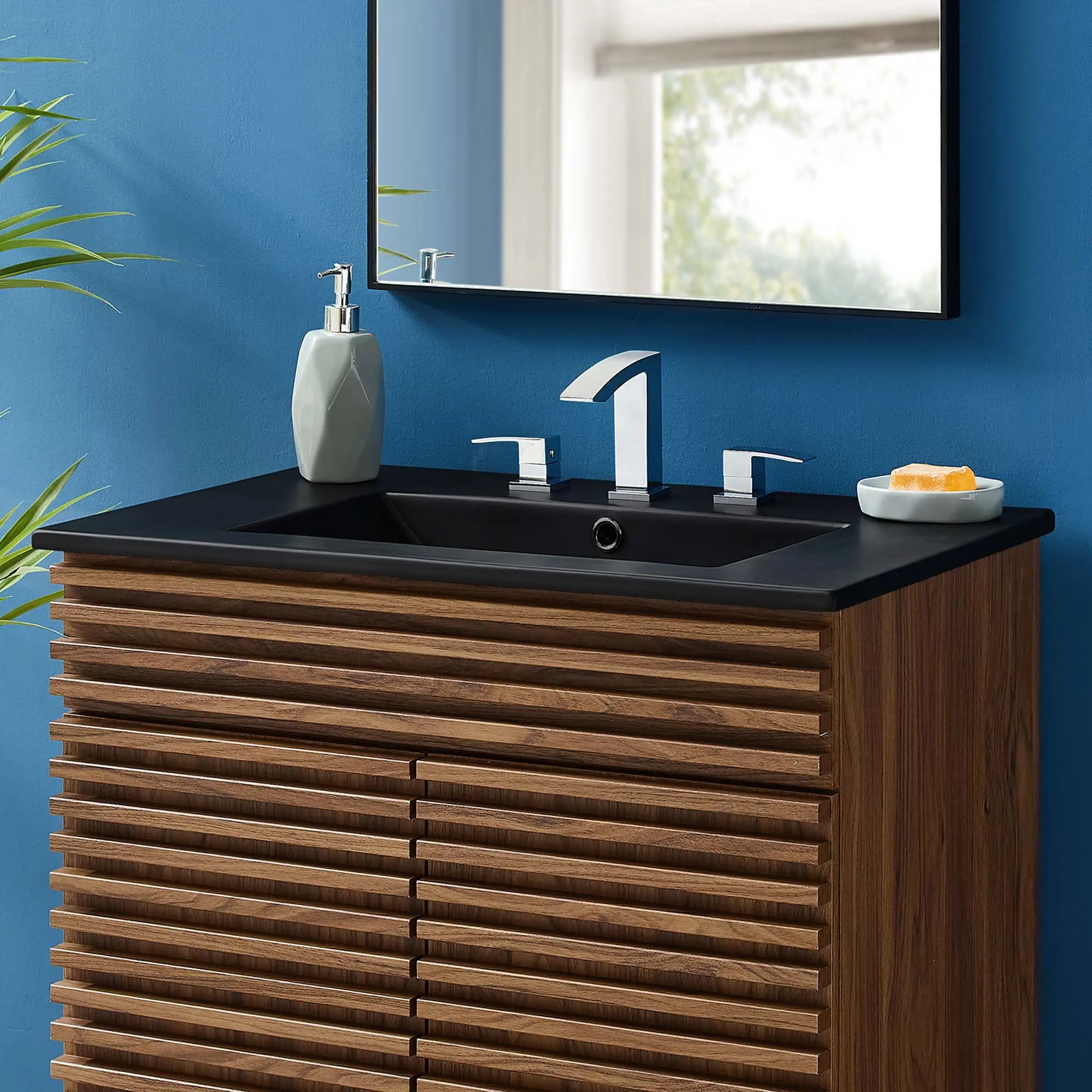 Cayman 30-in Black Bathroom Sink, Modern Basin for Home Improvement Fixtures Cayman 30-in Black Bathroom Sink, Modern Basin for Home Improvement Fixtures