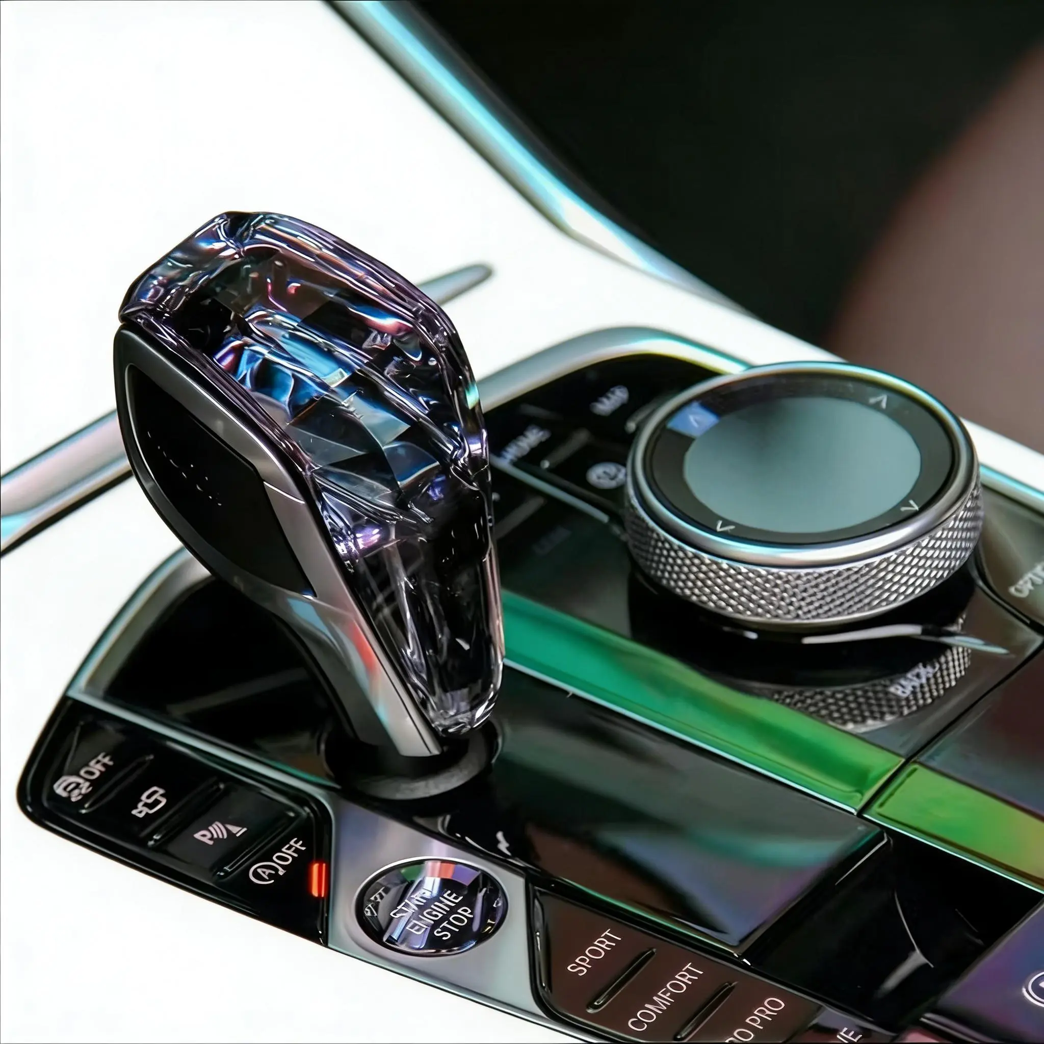 Premium Crystal Shift Knob for Vehicles - LED Illuminated, Comfortable Grip, Automatic Shift Knob, Car Interior Accessory Makeover Gear Stick Component, Shift Knobs