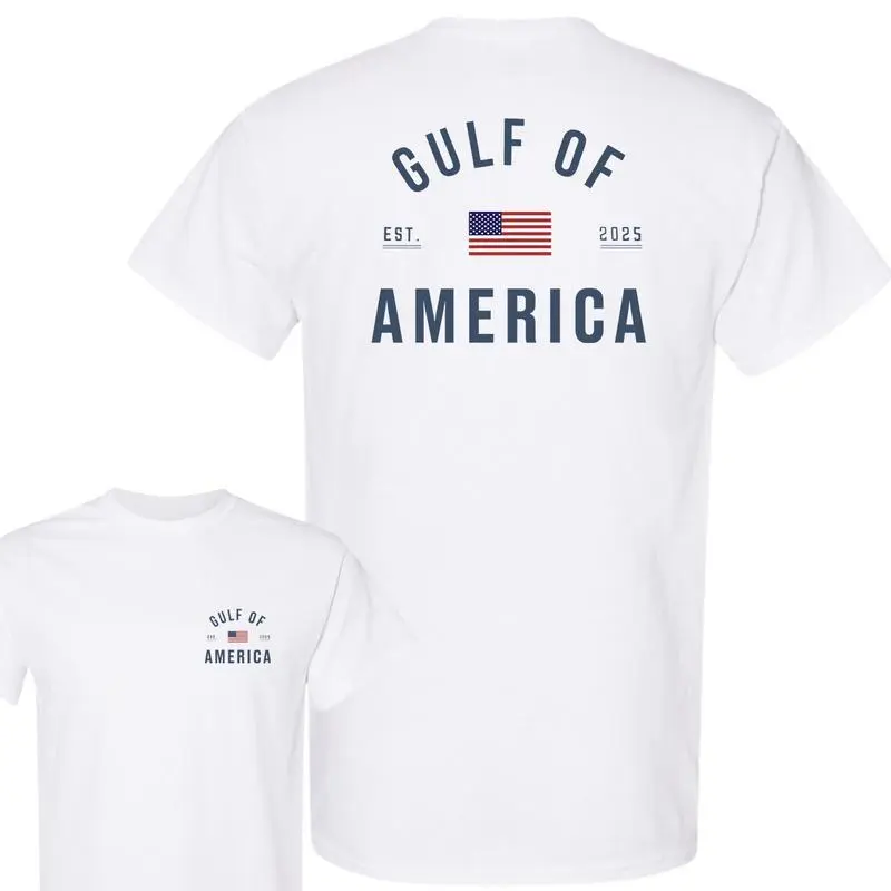 Gulf of America T-Shirt, Patriotic Minimalist Graphic Tee, Casual Streetwear for Men and Women