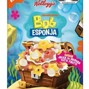 Kellogg's Sponge Bob Cereal Mexican with Marshmallows Sabor Jalea de Medusa Tutti Frutti Nickelodeon Bob Esponja