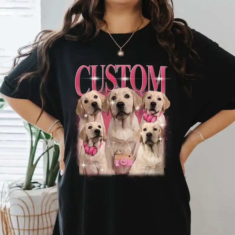 Custom Your Pet T-Shirt, Personalized Pet T-Shirt, Vintage Custom Dog Shirt, Custom Photo Shirt, Pet Photo Shirt, Ideal for Pet Lovers outdoorfun