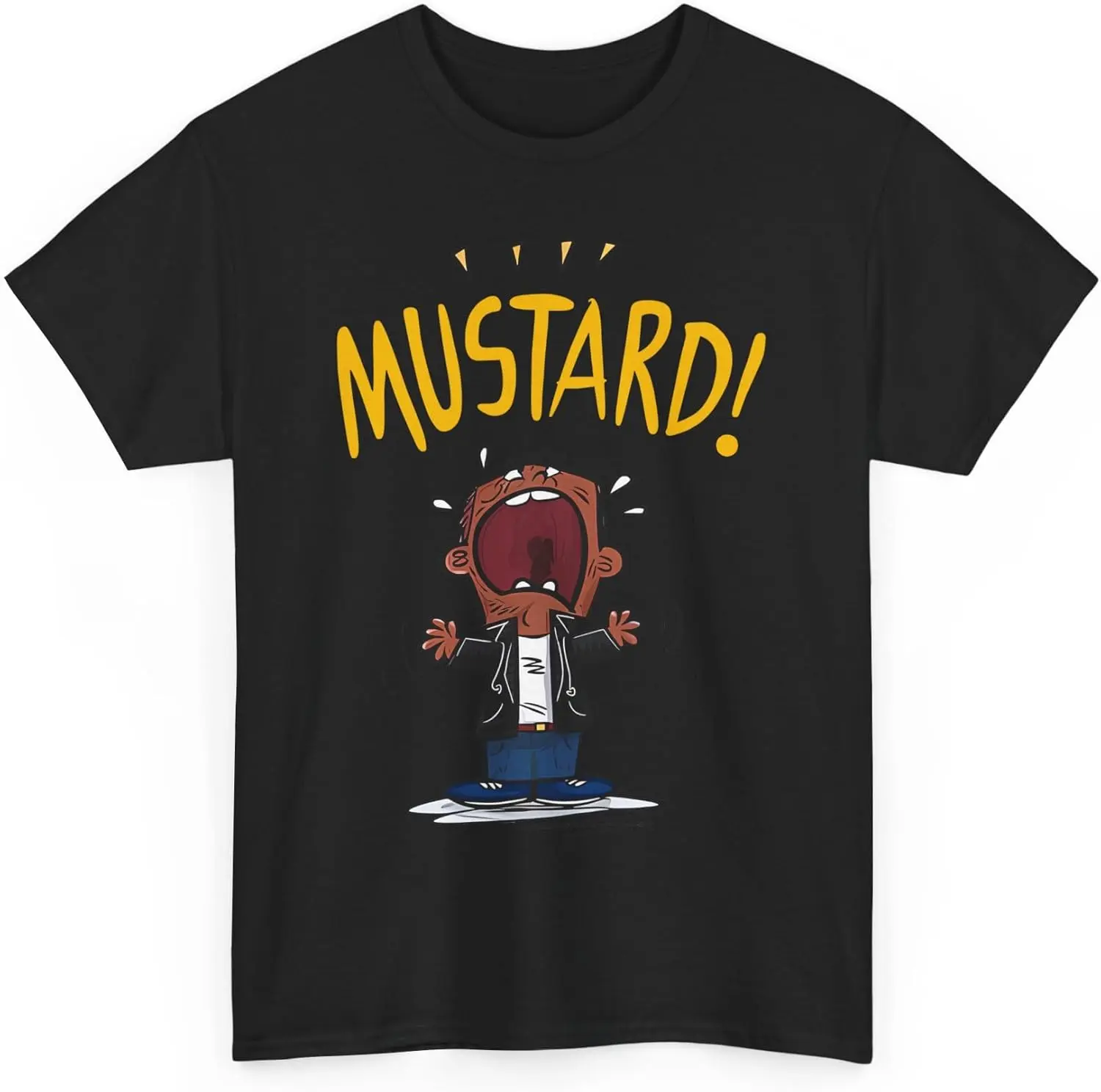 Women's 100% Cotton Mustard Vintage Ripped Short-Sleeve Tshirt, Lady's Casual Distressed Round Neck Everyday Hip Hop Graphic Tee, Cool Meme Streetwear Top