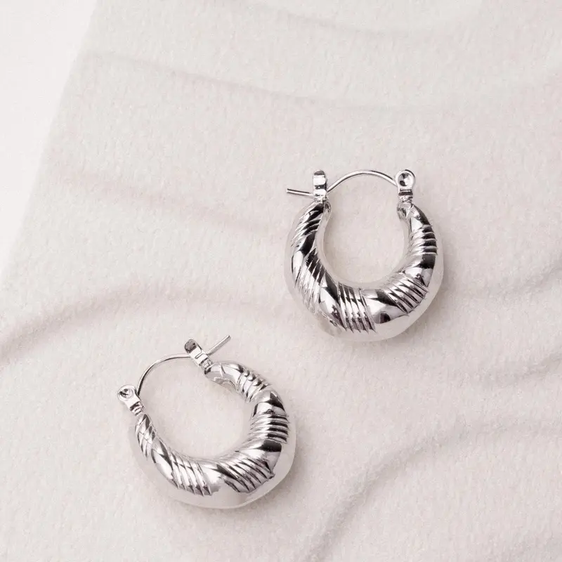Privé-Rhodium Plated earrings