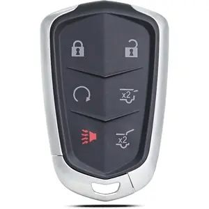 THE WELL KEPT Key Fob Shell Case Replacement Fits for Cadillac Escalade ESV 2015 2016 2017 2018 2019 2020 Keyless Entry Remote Control 6 Button Pad Cover