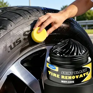 Car Tire Wax, Tire Brightening Polish, Long-lasting Crack Prevention, Restores Tires to Black, Tire Polishing and Renewal Cream, Tire Renovate, Car Tire Care Cream, Suitable for Any Vehicle Model