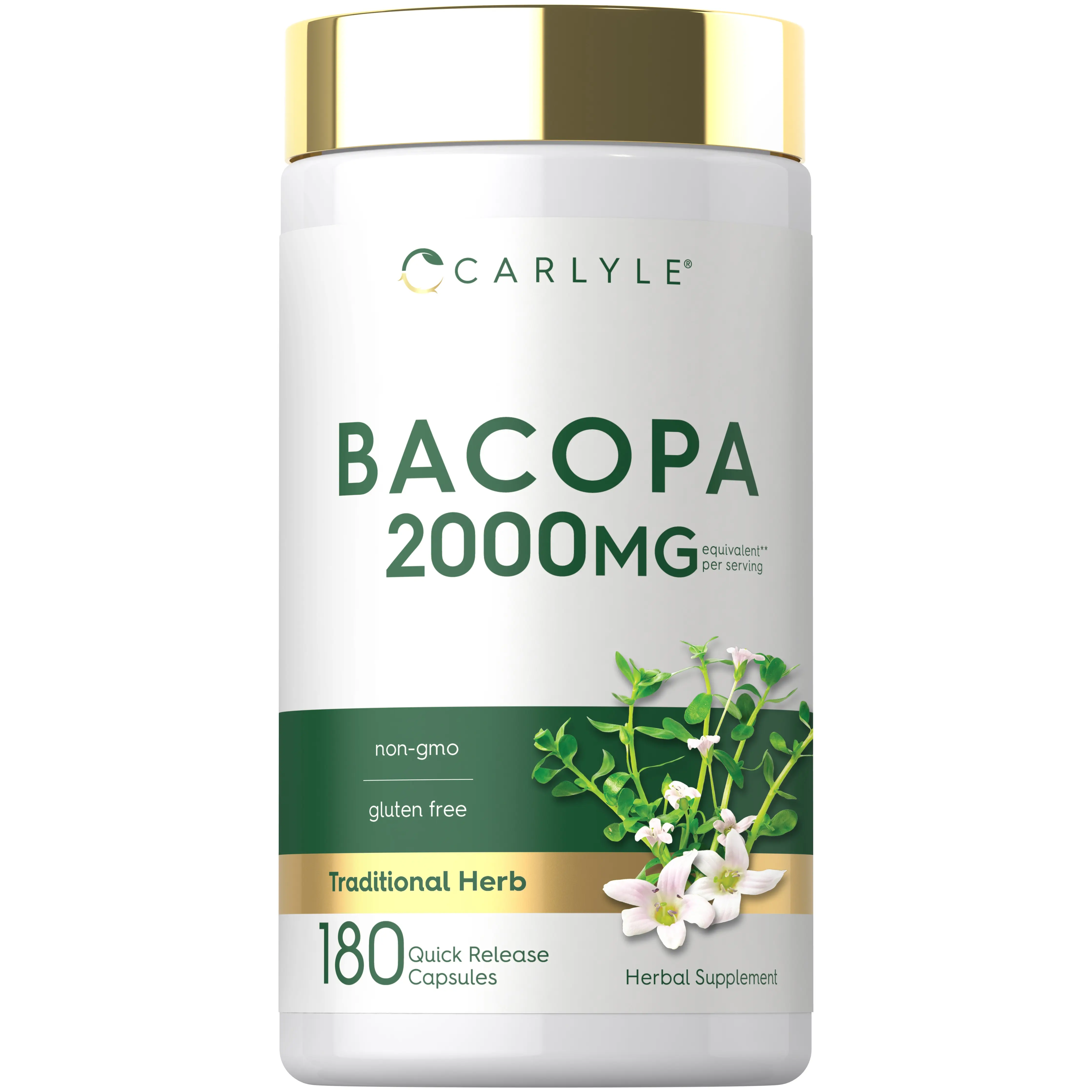 Carlyle Bacopa Monnieri Capsules | 180 Capsules | Gluten Free Supplement