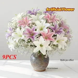 Elegant Artificial Flower Bouquet Set, Mixed Colors for Wedding & Home Decor, Ideal for Valentines' Day Centrepieces & Office Settings