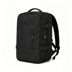 Four Popular Shades Pink Black Apricot Gray Travel Backpack With USB Charging Design Stores Laptop For Work Outdoor Trips
