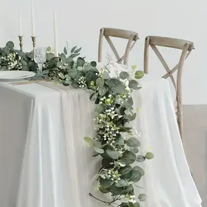 2pcs Artificial Vines, Christmas Vines for Home Decoration, Table Decoration Ornaments, Festive Party Decoration Fake Flowers, Dining Table Centerpiece, Decorative Centerpiece, Party Decoration Supplies, Artificial Eucalyptus Garland