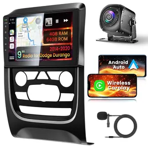 Android Radio for 【Dodge Durango 2014-2022】 Car Stereo | Android 13 Wireless Carplay Android Auto Head Unit | 9 Inch IPS Touch Screen GPS Navigation | MirrorLink Bluetooth FM/RDS | 2G/4G+64G Steering Wheel Control