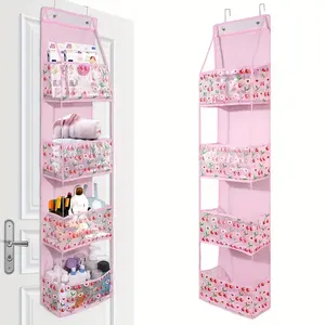1 Pack Over Door with 4 Large Pockets Hanging Plastic Versatile Storage Space Saving Organizer Multifunctional Storage Solution with Clear Window Kids Toys, Shoes, Diapers