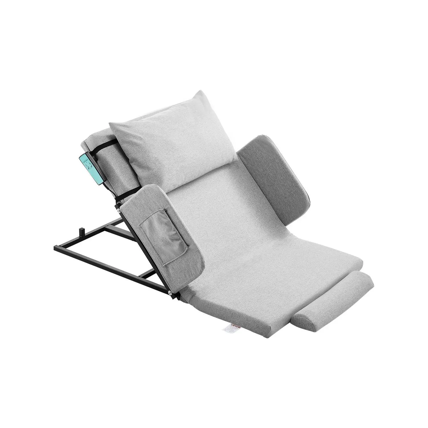 VEVOR Steel Frame Electric Remote-Adjust Back Bed Backrest, 300lb Capacity, 4-68° Lifting, Guardrail, Armrest, Storage Pouch, Machine Washable Cover, 46.7x31.9x12.4in, 26.5lbs, Power Outage Protection, Durable, for Elderly Patients, Hospitals