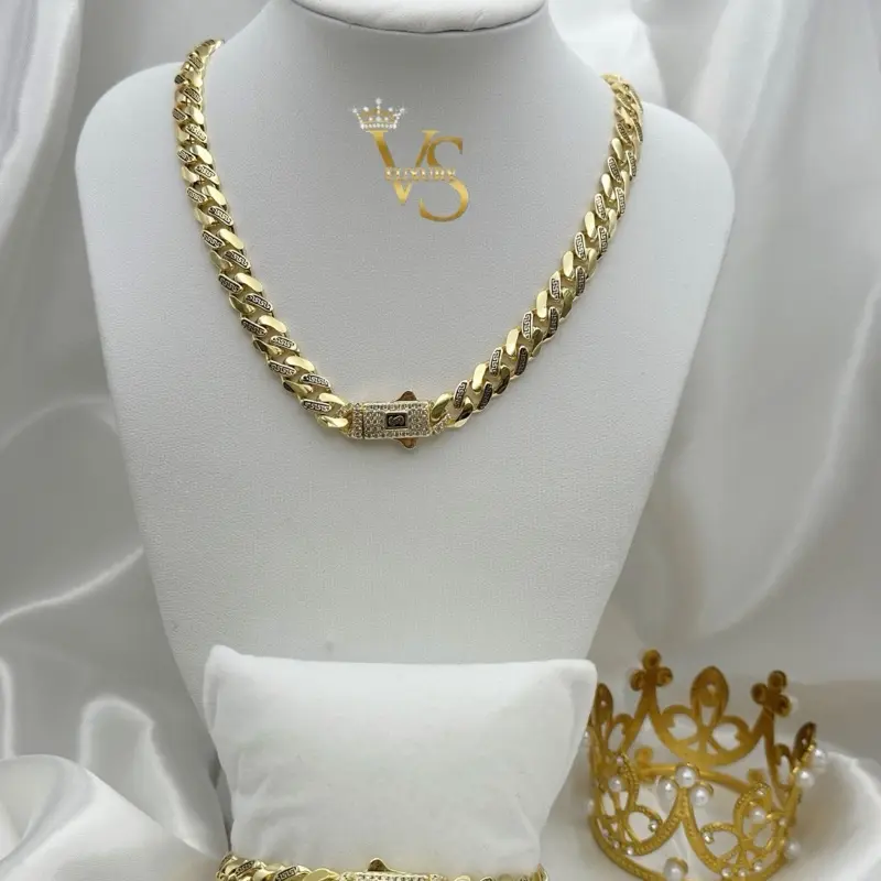 Valdes Luxury Monaco Chain & Bracelet Set – 14K Gold Laminated, Everyday Wear, High Quality