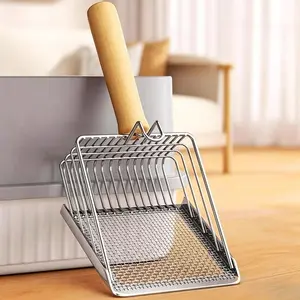 Alloy Cat Litter Box Scoop, Fine Mesh and Coarse Mesh, Stainless Steel Fine Hole, Dual-Use Metal Scoop, Essential Pet Cleaning Supplies