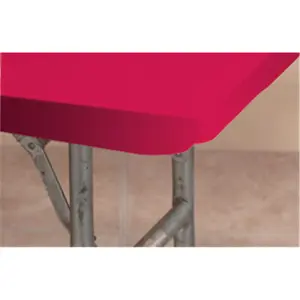 212 MAIN Disposable Plastic Vinyl Snap-On Custom-Fit Kwik-Covers, 30 in x 72 in, Pack of 25, Red Plastic Vinyl Outdoor Table Covers