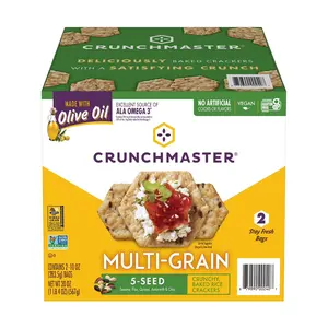 Crunchmaster 5 Seed Multi-Grain Cracker Snack - 10 oz, 2 pk - Healthy Snacks