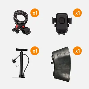 Movcan Bike Essentials 4-Pack — Lock, Tube, Pump & Phone Mount