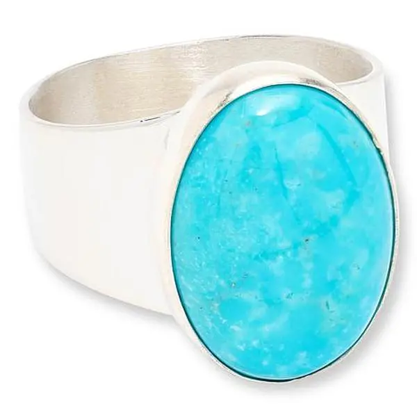 Mine Finds by Jay King Sterling Silver Peruvian Turquoise Oval Ring