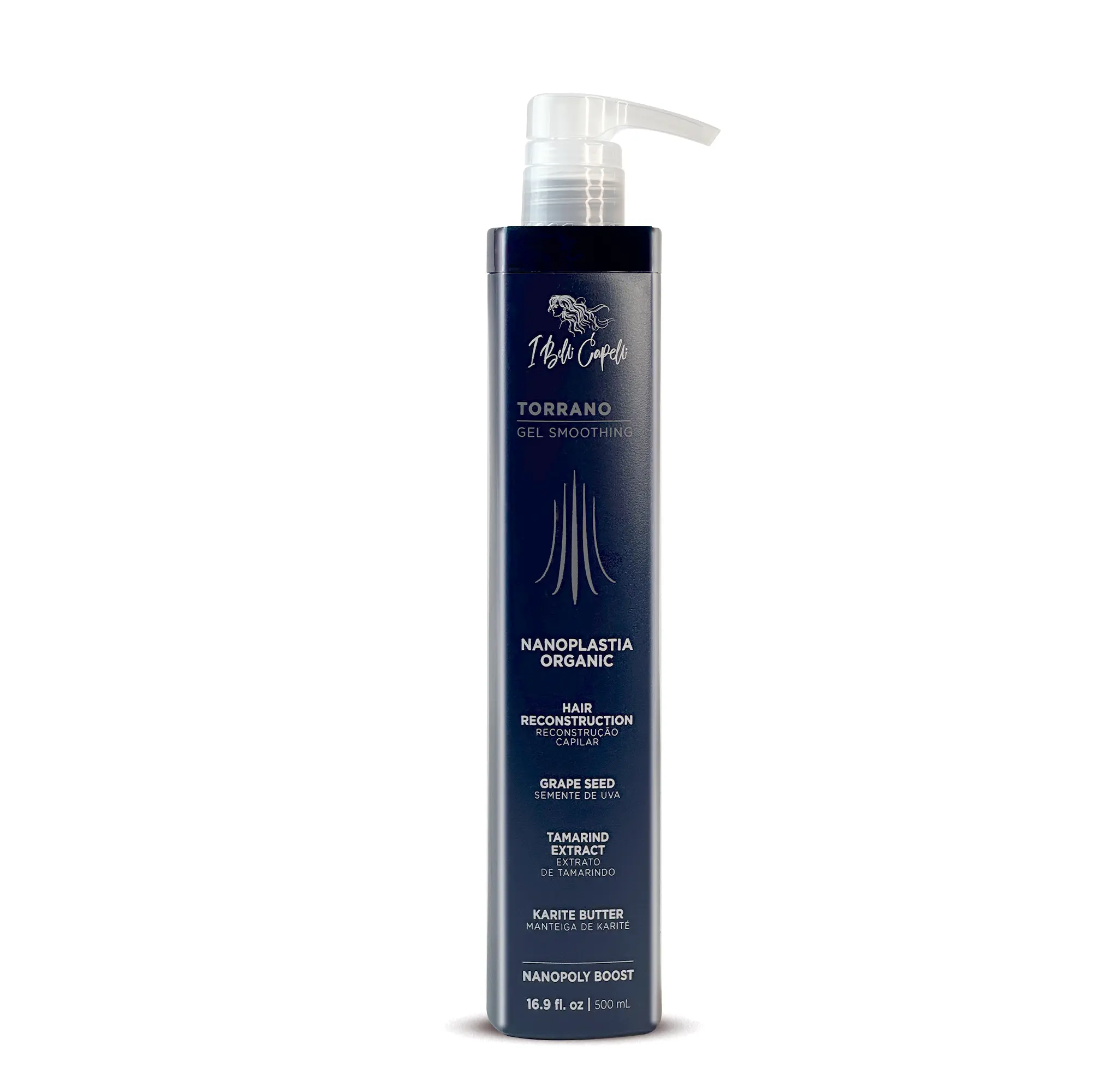 I Belli Capelli Torrano Ultimate Nanoplasty Straightening Super Gel - 500ml/16.9 fl.oz Unisex Dry Haircare with Aloe Creamy Curl Mousse, Styling Matte Paste, Lactic Acid Formula, Creatine, Voluminous Hair Boost, Shiny Hair Effect, Organic, Adults, Molding