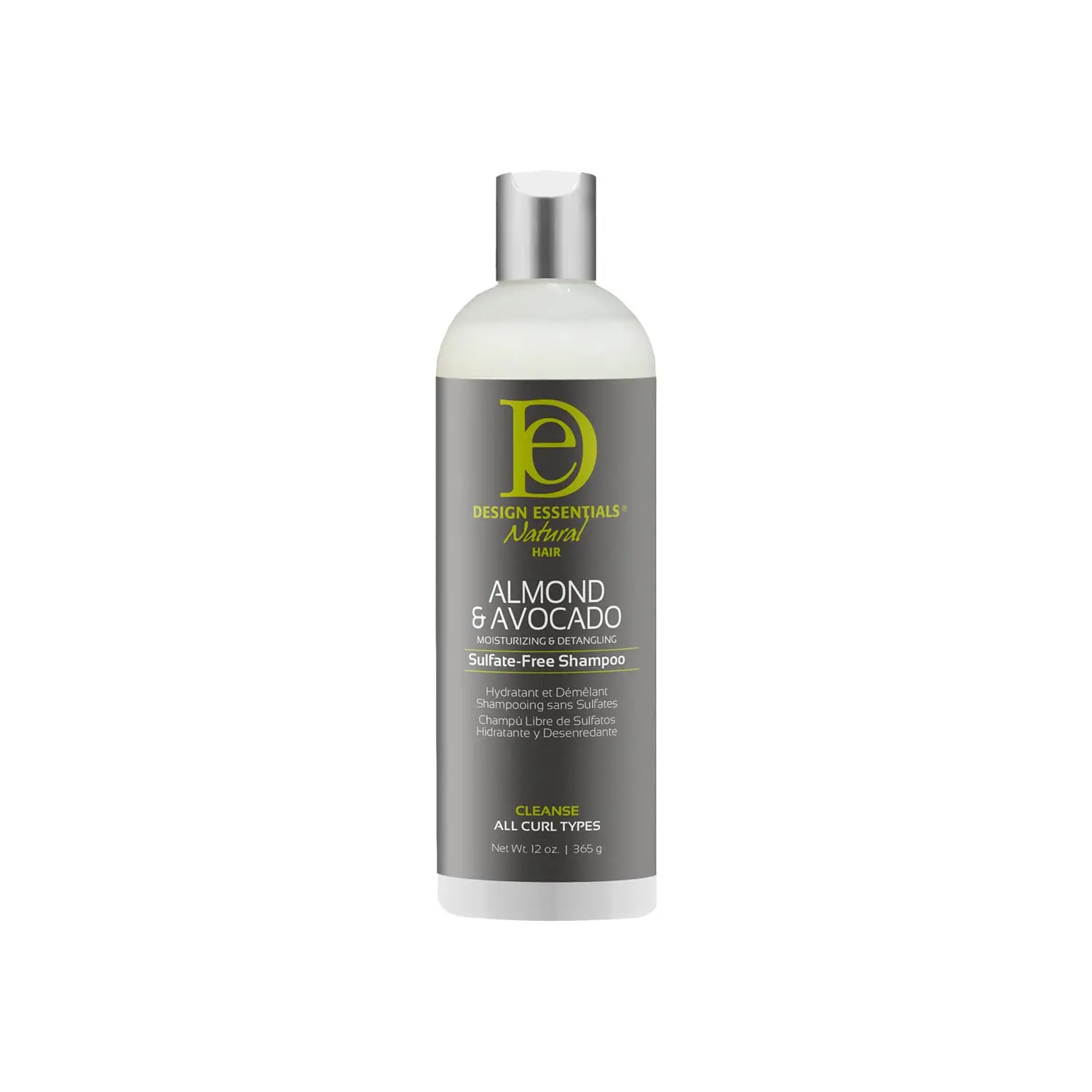 Design Essentials Almond & Avocado Hydrating Natural Shampoo, Sulfate-Free Moisturizer for Detangling Dry, Curly Hair, Haircare, Cleanser