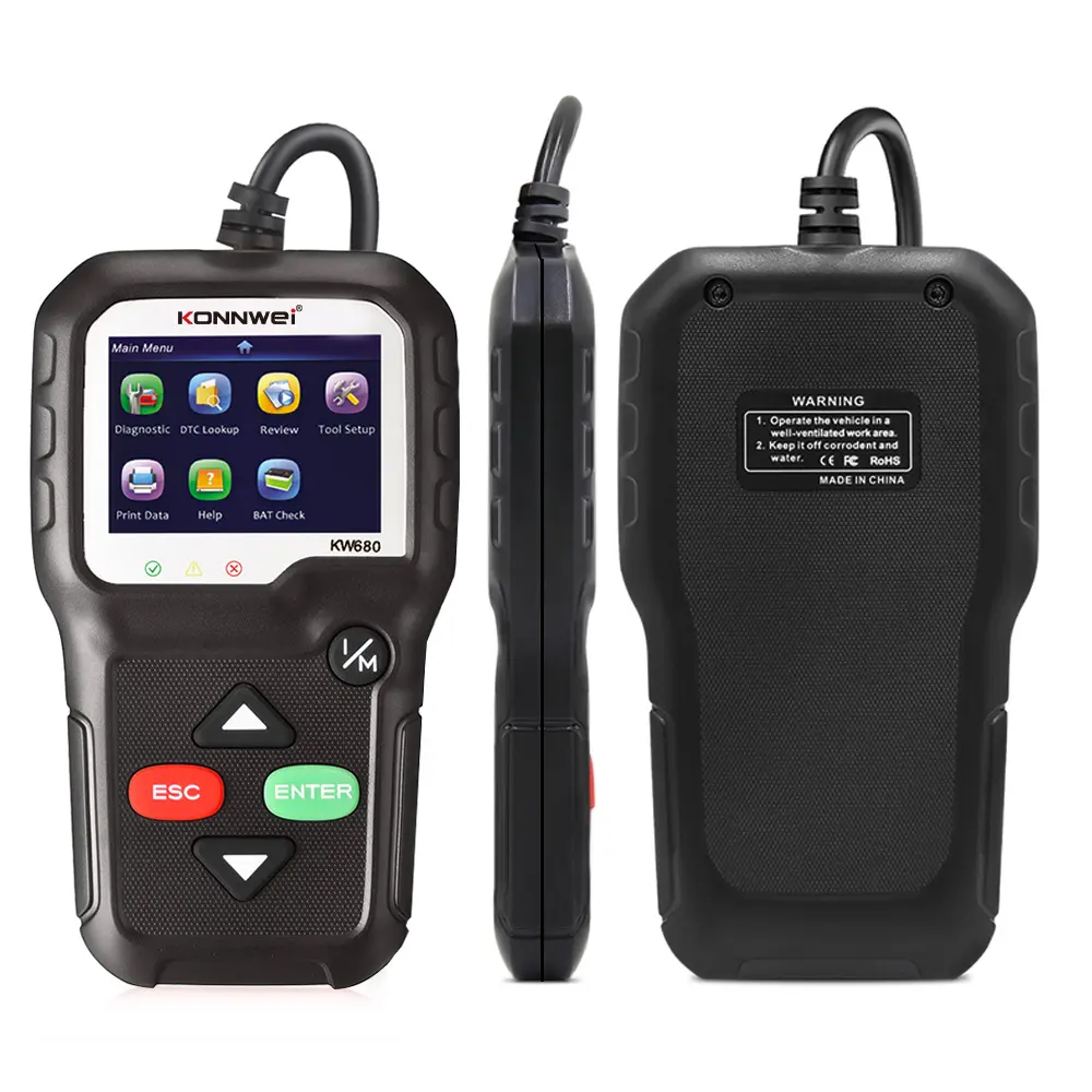KONNWEI OBD2 Diagnostic Tool Car Code Reader KW680 Enhanced Check Engine Light Scan Tool OBD II Scanner for Cars After 1996 (KW680)