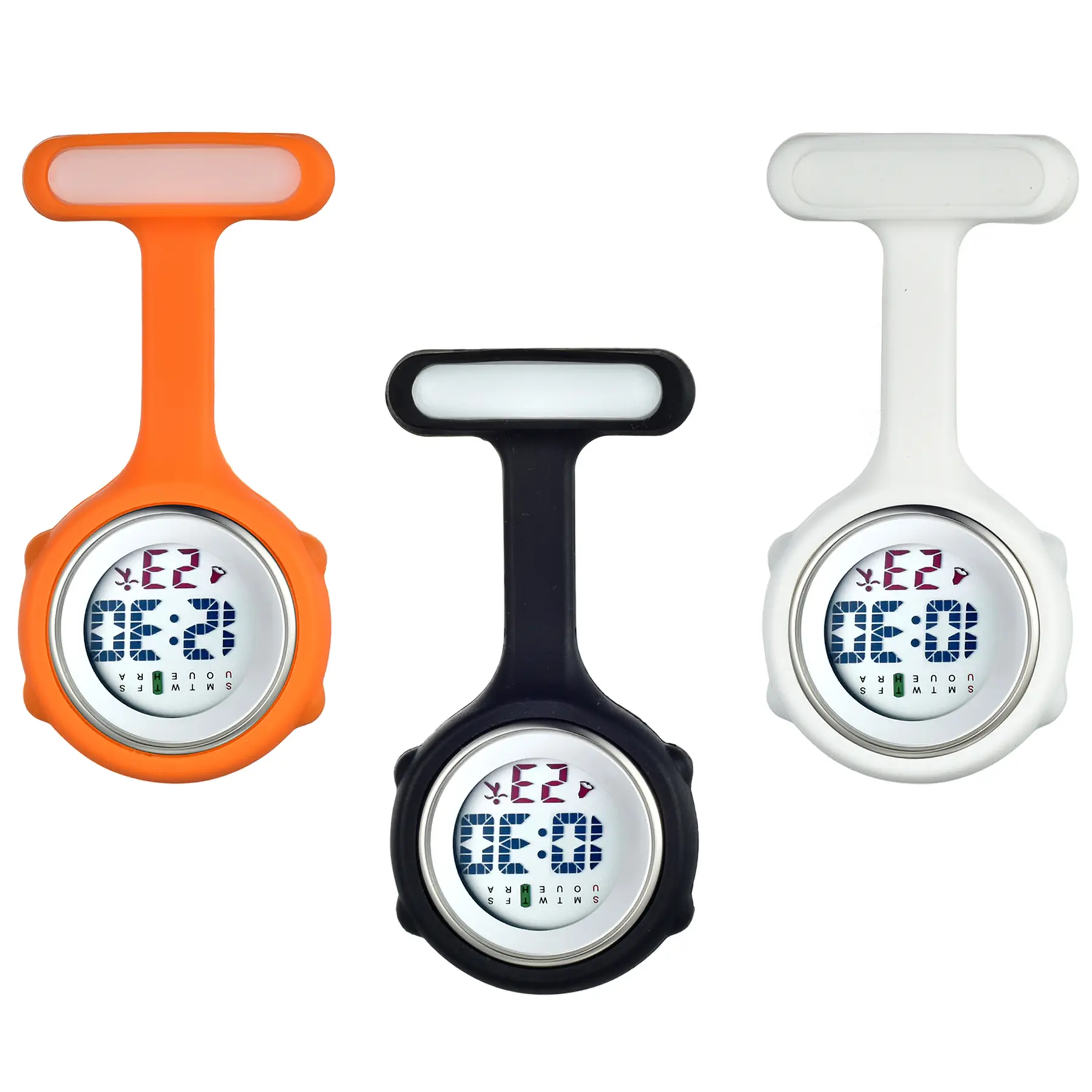 OIDEA Women's Digital Nurse Fob Watch - Hypoallergenic Medical-Grade Silicone, Detachable Clip Structure, High Contrast LCD Display, Easy to Sanitize, Odor-Free Classic Pocket Watch for Clinical Use, Gift for Doctors