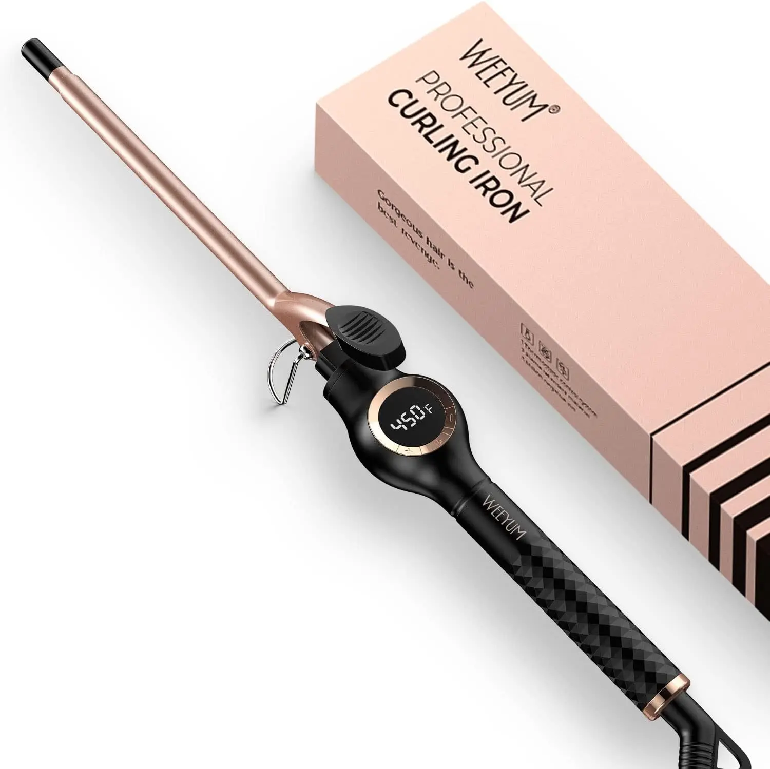 Small Curling Iron 3/8 Inch, Tiny Curling Wand for Short Hair, Dual Voltage