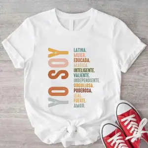 [100%25 Cotton] Yo Soy T-Shirt, Mujer Latina Shirt, Mexican Latina Mujer Independiente Tee, Hispanic Gift Shirt, Mexican Shirt. Shirtslatinas Cotton Casual T-Shirt For Men And Women