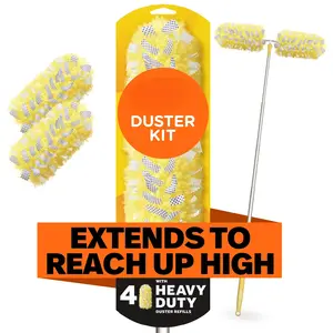 309624246 - Dusters with Extension Pole, Cleaning Kit includes 6ft Extendable Handle + 4 Duster Refills