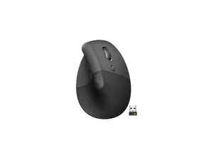 Logitech Lift Vertical Ergonomic Mouse, Wireless, Bluetooth or Logi Bolt USB receiver, Quiet clicks, 4 buttons, compatible with Windows/macOS/iPadOS, Laptop, PC - Graphite