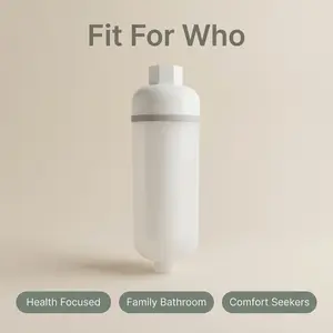 Shower Water Filter, Non-Replaceable Multi-Layer Filtration, Removes Chlorine & Sediment, Universal Fit, Tool-Free Installation, Minimalist Design
