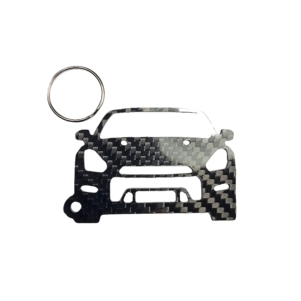 Carbon Fiber keychain for Nissan GT-R R35 (2011-2016) Godzilla Skyline Nismo V-Spec Inspired Keychain Lanyard  front view Glossy Twill
