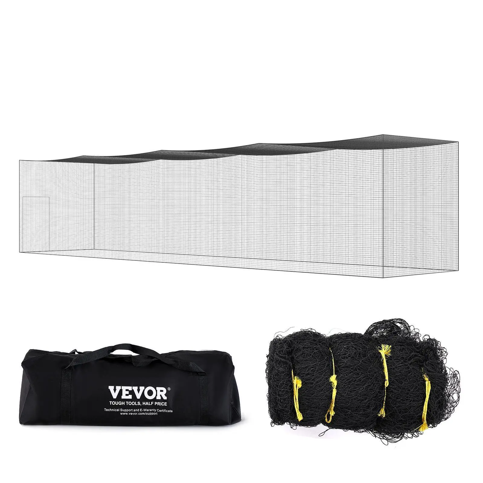 【Summerfinds】VEVOR Baseball Batting Netting, Professional Softball Baseball Batting Hitting Training Net, Practice Portable Pitching Cage Net with Door & Carry Bag, Heavy Duty Enclosed PE Netting, 55FT (NET ONLY)