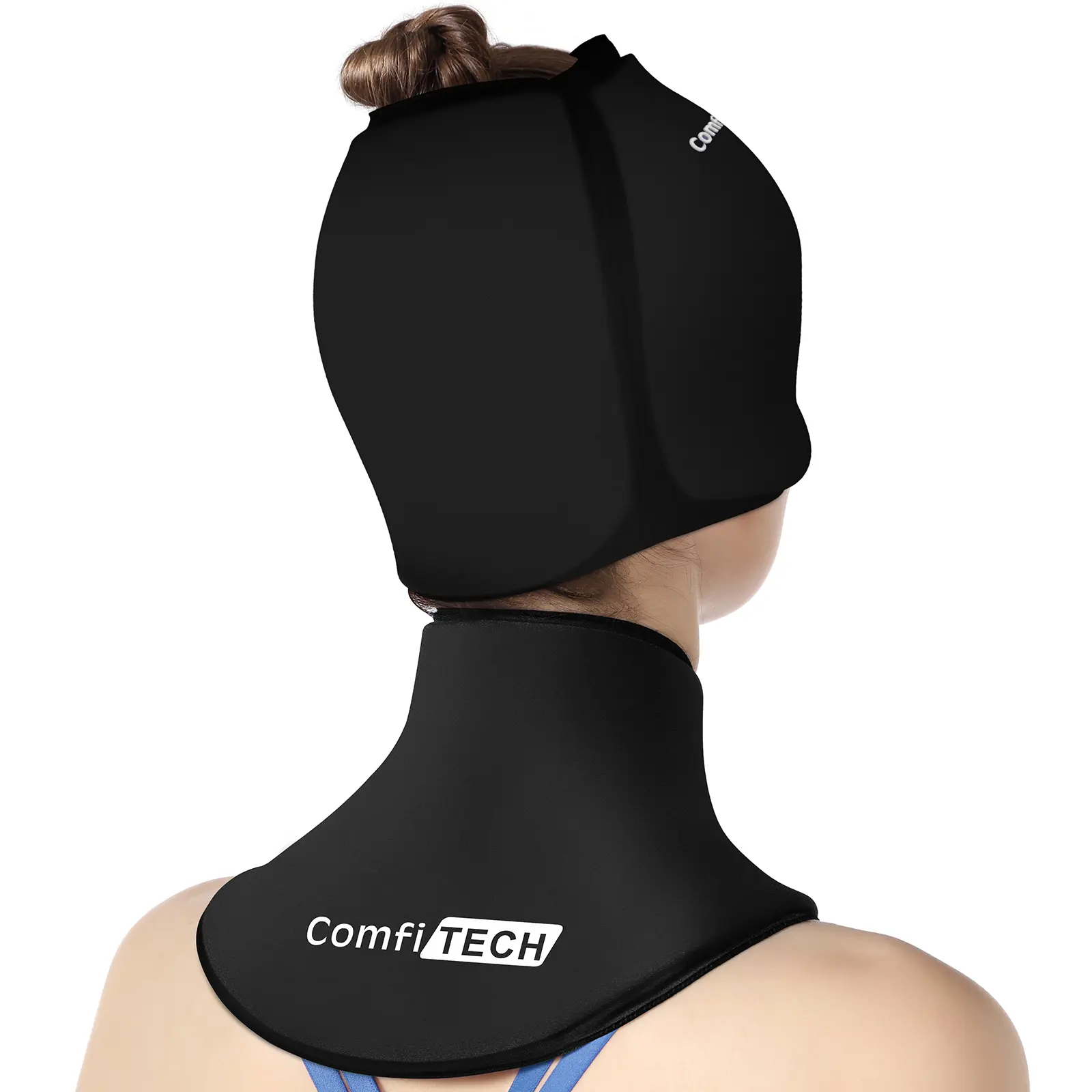 ComfiTECH Cold Cap and Neck Ice Pack Wrap Gel Combo, Care Package for Head and Cervical