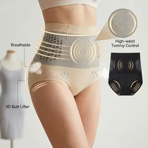 Lady's Basic Seamless High-Waist Shaper Panty - Tummy Slimming, Hip Lift Shapewear for Activewear, Athletic Sports Clothes, Breathable Honeycomb Compression Underwear butt enhancer
