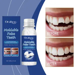 Temporary Tooth Repair Kit, Thermal Fitting Beads, Fake Teeth Solid Glue, Gap Filling & Missing Tooth Repair for Cosmetic Use