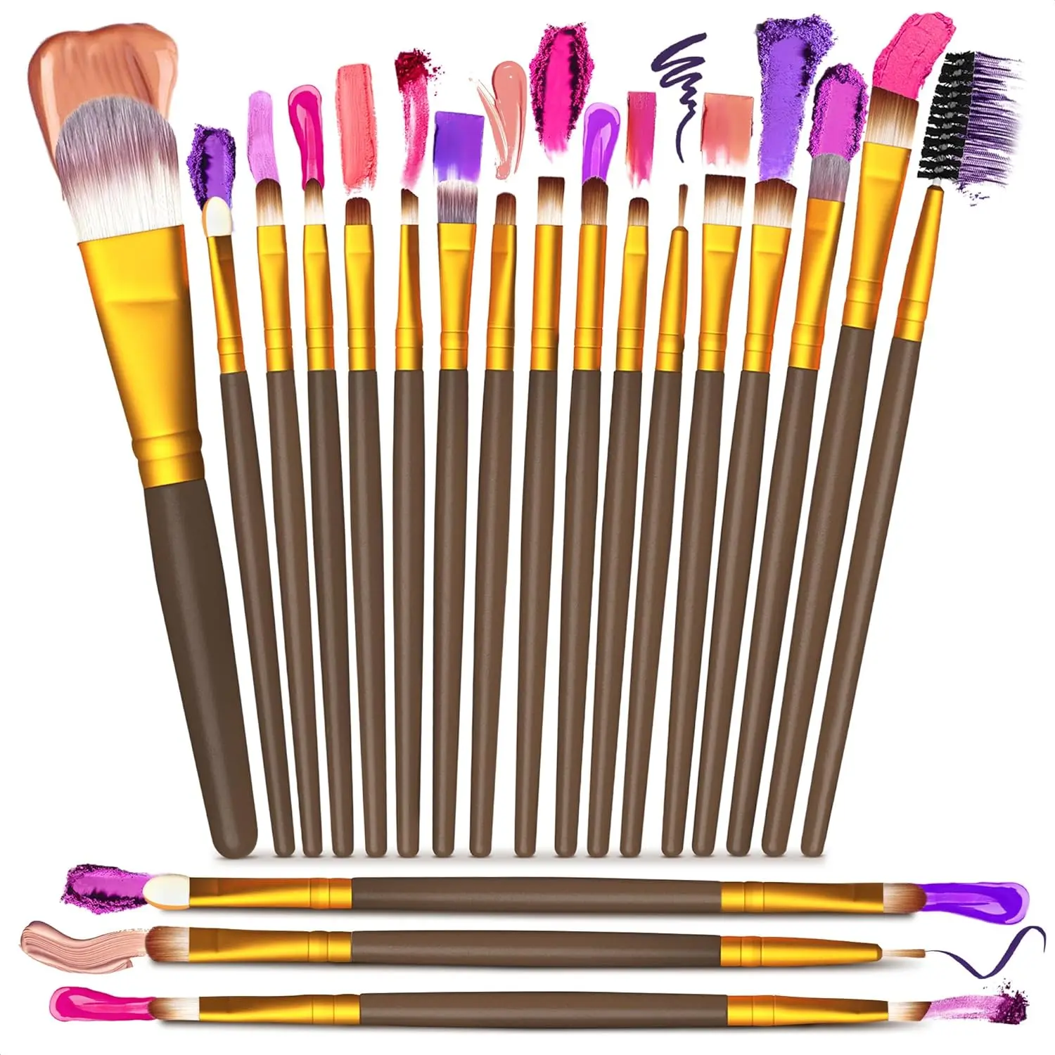 20Pcs Makeup Brush Set - Eyeliner Brush Blending Brush Makeup Brushes Set Liquid Blush Brush for Cheeks Eye Makeup Brush Concealer Brush - Foundation Brush Make Up Brushes Set Multicolor