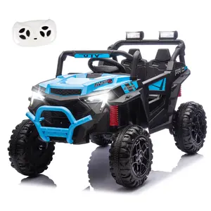 24V 400W Kids Ride On Electric UTV W/Parents Remote Control,Four-Wheel Suspension,LED Lights,Portable Handle,Advanced center panel with USB,MP3,Music,Bluetooth,,Power Display For Kids Aged 3+.