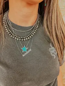 Culturally-Inspired Turquoise Star Pendant Necklace, Fashion Costume Jewelry Accessory for Daily Wear, Culturally-Inspired Necklaces