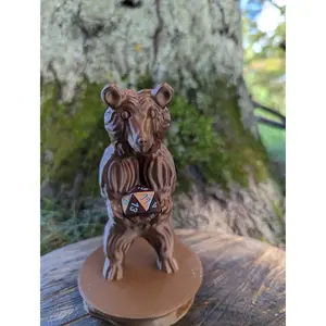 Copper Dice Guardian Bear with Base Brown Bear Dice Guardian Druid Dice Guardian TTRPG Gifts RPG Gifts Game Master Christmas Gift Woods