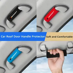 4/8pcs Car Interior Plush Handle Protectors - Soft Polyester Grip Covers for Door Handles, Center Console & Armrests, Scratch-Resistant Fit, Multi-Color Options (Black/Blue/Red/Grey), Car Handle Protector, Comfort Driving Accessories, Stylish Car Decor, D