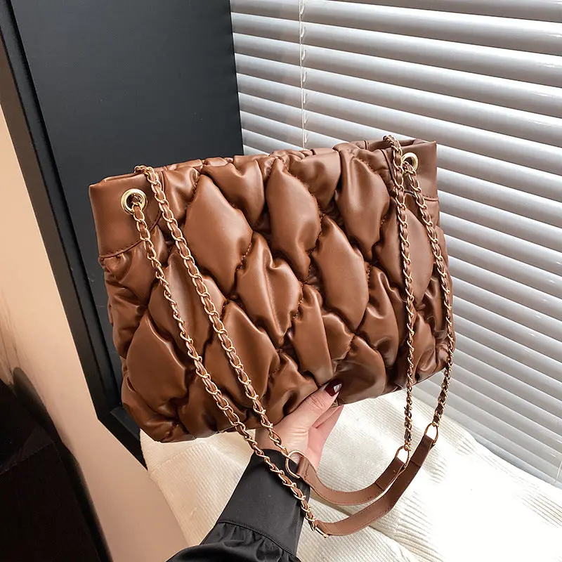 Luxury Soft Quilted Chain Bag Large Capacity