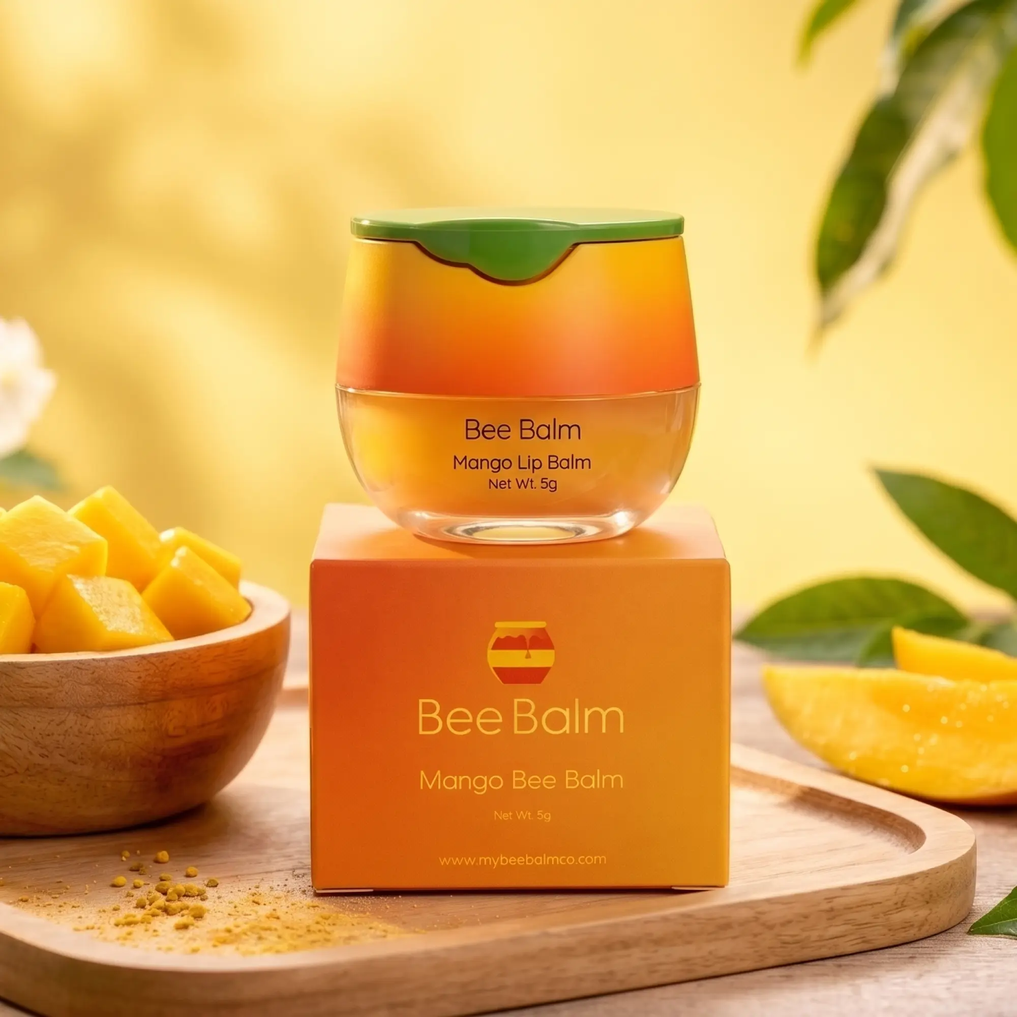 Mango Fruit Flavored Lip Balm, Limited Edition Skincare Lip Treatment Moisturizing Plumping Gloss Lip Shine Long-Lasting