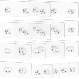 15 Pack Shower Caddy Adhesive Replacement - Strong No Drilling Shower Shelf Adhesive Hooks for Bathroom Storage Shelves & Kitchen Racks, 3 Sizes Included