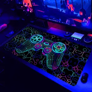 Game Console Pattern Mouse Pad, 1 Count UV Reactive Mouse Pad, Washable Rubber Mouse Pad, Non-Slip Mouse Pad for Gaming, Office, Home