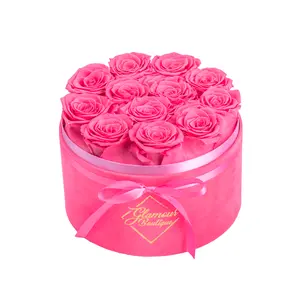 BarBe Velvet | 12 Pink Roses Bouquet Box