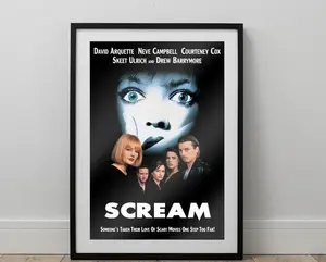 Scream 1996 Movie Poster, Horror Film Wall Art, Retro Movie Poster, Aesthetic Room Decor, Classic Film Poster