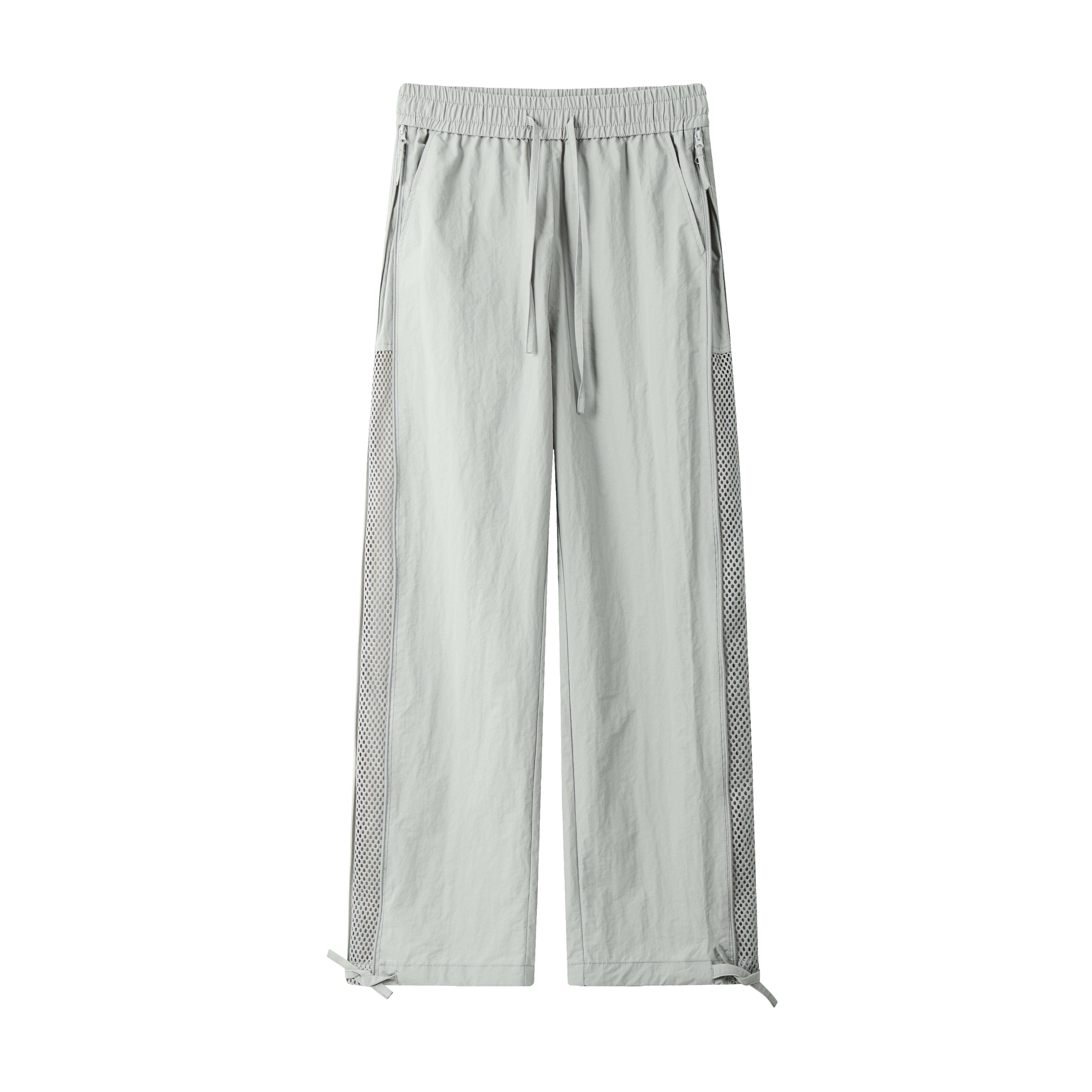 Men’s summer American-style quick-dry wide-leg casual pants with mesh for excellent breathability and zippered panels