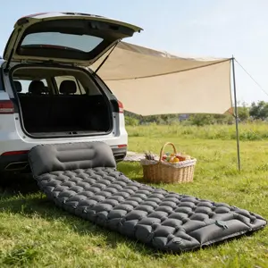 Mouth-blowing free inflatable sleeping pad, foot-operated quick inflation, portable mattress specially designed for camping, self-driving and backpackers, Travel Mattress